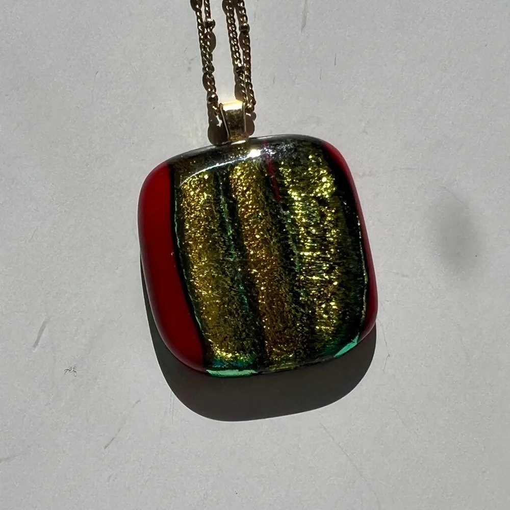 Glass multi-color necklace - Picture 4 of 6